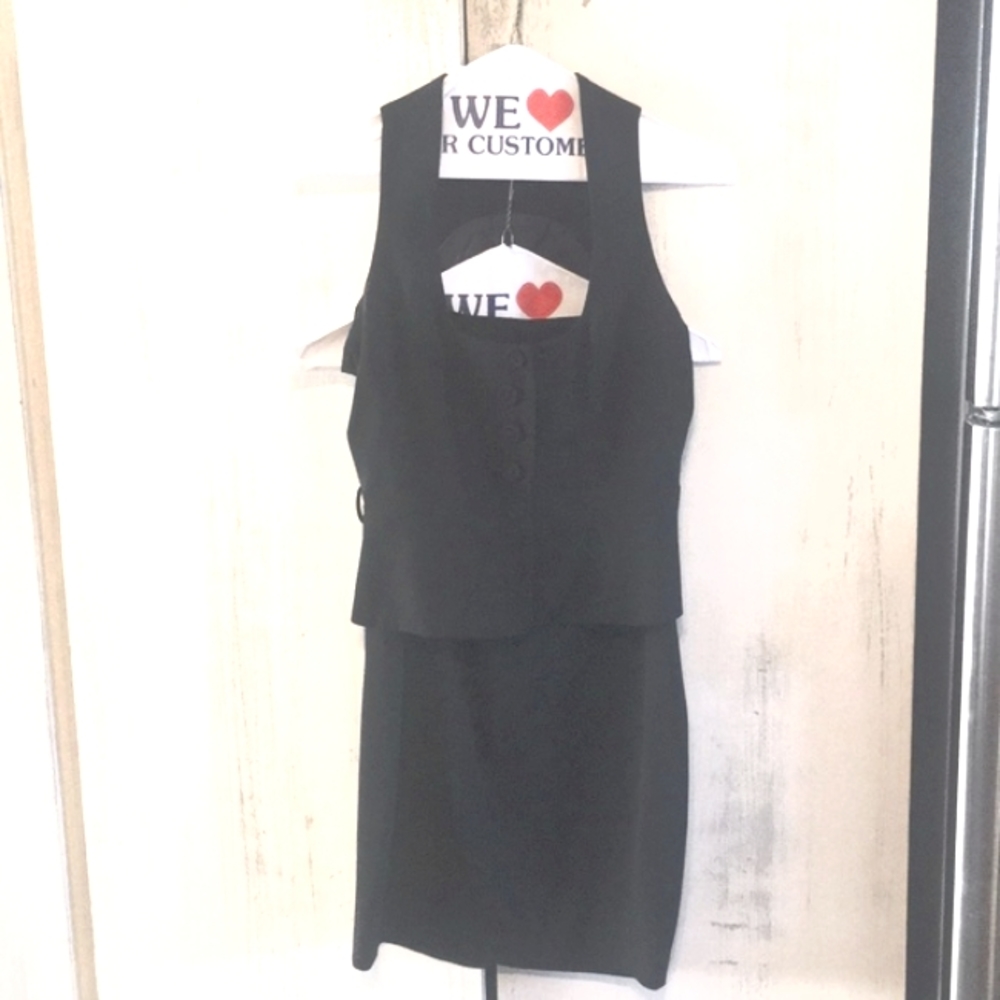 Sexy Vintage Bebe pencil shirt and top black Monroe style